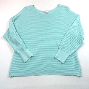 Tommy Bahama Womens XL Aqua Blue Sequin Ribbed Knit Sweater 233-SW420985